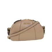 Miu Miu Pre-owned Pre-owned Läder axelremsvskor Beige, Dam