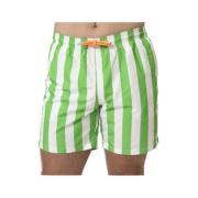 MC2 Saint Barth Vit Randig Grön Badshorts Multicolor, Herr