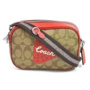 Coach Pre-owned Pre-owned Canvas axelremsvskor Beige, Unisex