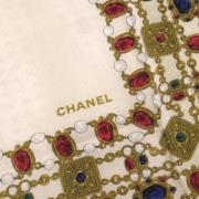 Chanel Vintage Beige Silkeschal - Begagnad Beige, Dam