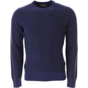 Brooksfield Round-neck Knitwear Blue, Herr