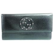 Gucci Vintage Canvas Plånböcker, Begagnade, 7.5 Black, Dam