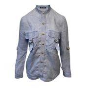 Balmain Pre-owned Pre-owned Linné toppar Blue, Dam