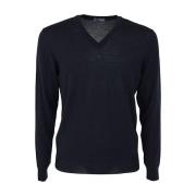 Drumohr Modern V-Neck Pullover Blue, Herr