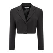 Giuseppe Di Morabito Svarta Cropped Blazers med Knappstängning Black, ...