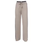 Le Tricot Perugia Cashmerebyxor med dragsko i midjan Beige, Dam