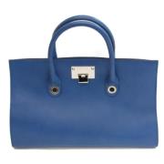 Jimmy Choo Pre-owned Blå Läder Axelväska - Begagnad Blue, Dam