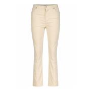 7 For All Mankind Stilren Högmidjade Slim-Fit Byxor Beige, Dam