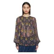 Antik Batik Färgglad Smocked Eros Topp Multicolor, Dam