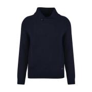 Barbour Shawl Collar Sweatshirt Blue, Herr