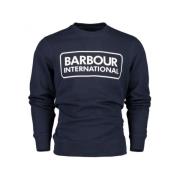 Barbour Stor Logo Sweatshirt i Navy Blue, Herr