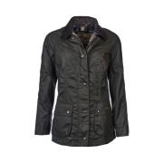 Barbour Beadnell Waxjacka - Oliv, 42 Green, Dam