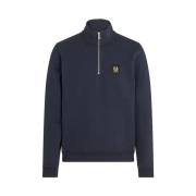 Belstaff Quarter Zip Sweatshirt Dark Ink Blue, Herr