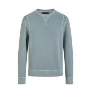 Belstaff Gibe Lättvikts Fleece Sweatshirt i Stålgrön Green, Herr