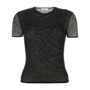 Blumarine Dekorerad Stretch T-Shirt Black, Dam