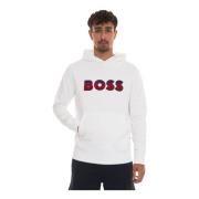 Boss Hoodie med Maxi-logotyp White, Herr