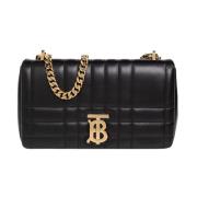 Burberry Lola Liten quiltad axelväska Black, Dam