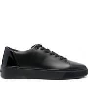 Calvin Klein Svarta Lädersneakers för Män Black, Herr