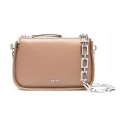 Calvin Klein Beige Chain Crossbody Clutch Beige, Dam