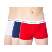 Calvin Klein Herr Boxershorts 3-Pack Låg Midja Trunks Red, Herr