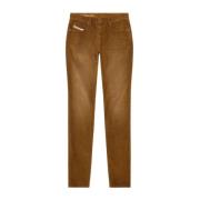 Diesel Slim-Fit Corduroy Jeans Brown, Dam