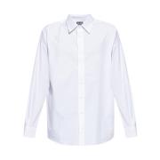 Diesel Vit Bomullsskjorta med Knappar och Logobroderi White, Herr