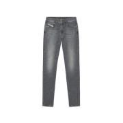 Diesel Slim Fit Jeans med dragkedja Gray, Herr