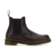 Dr. Martens Aubergine Läder Ankelboots Purple, Dam