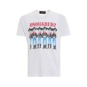 Dsquared2 it Bomull T-Shirt - Tillerkad i Italien White, Herr