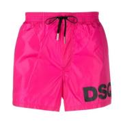Dsquared2 Fuchsia Logo-Print Badshorts Pink, Herr