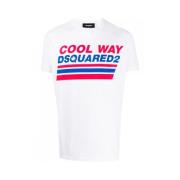 Dsquared2 it Bomull T-Shirt med ery ery Dan Fit White, Herr