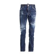 Dsquared2 Stiliga Slim-fit Jeans för Män Blue, Herr