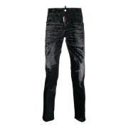 Dsquared2 Svarta Slim-Fit Denim Jeans Black, Herr