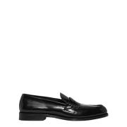 Dsquared2 Läder Moccasins med Metall Logo Platta Black, Herr