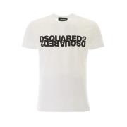 Dsquared2 Vit Bomull T-shirt - Tillverkad i Italien White, Herr
