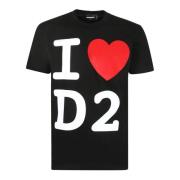 Dsquared2 Stilfull Svart T-shirt för Män Black, Herr