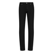 Emporio Armani Svarta Slim-Fit Jeans för Män Black, Herr