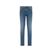 Emporio Armani Slim-fit 5 Fickor Jeans Blue, Herr