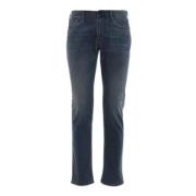 Emporio Armani Slim Fline Jeans med 5 Fickor Blue, Herr