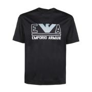 Emporio Armani Marinblå kortärmad jersey T-shirt med maxi logo bokstäv...