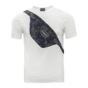 Emporio Armani Vit kortärmad herr T-shirt med kamouflagficka White, He...