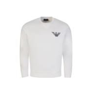 Emporio Armani Herr Vit Bomullsblandning Örnlogotyp Sweatshirt White, ...