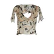 Fendi Stiliga Dam T-Shirts Beige, Dam