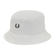 Fred Perry Klassisk Bomullsbucket Hatt White, Unisex