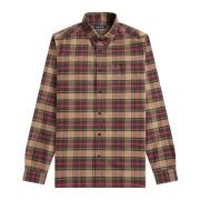 Fred Perry Tartan Oxford Skjorta Brown, Herr