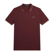 Fred Perry Klassisk bomullspolo med dubbel rand Red, Herr