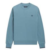 Fred Perry Askblå Crewneck Tröja Blue, Herr