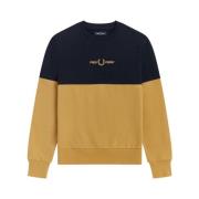 Fred Perry Sweatshirt med färgblock och broderad logotyp Multicolor, H...