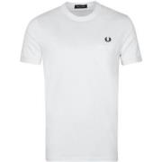 Fred Perry Modern-Fit Piquet Ficka T-Shirt White, Herr