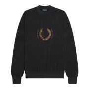 Fred Perry Logo Bomullströja med Laurel Wreath Black, Herr